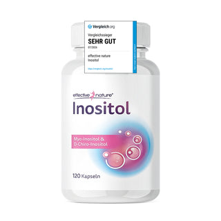 Effective Nature Inositol, 120 Kapseln, weiße Flasche mit Myo-Inositol & D-Chiro-Inositol, Vergleich.org Siegel „Sehr gut