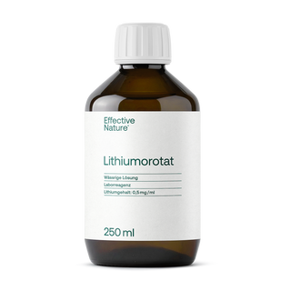 Effective Nature Lithiumorotat Tropfen, 250 ml Braunglasflasche, weißes Etikett, 0,5 mg/ml Lithiumgehalt