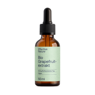 Effective Nature Bio Grapefruitextrakt, 50 ml Braunglasflasche mit Pipette, mintgrünes Etikett, vegan