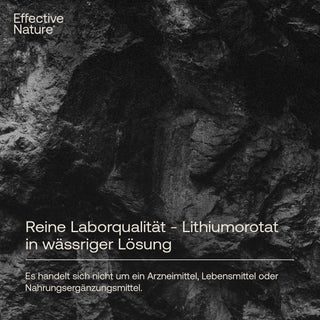 Effective Nature Lithiumorotat in wässriger Lösung – dunkles Felsmotiv, weißer Markentext