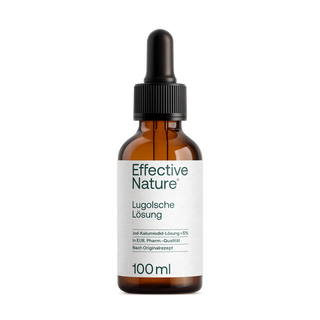 Effective Nature Lugolsche Lösung 100ml – braune Glasflasche mit Pipette, weißes Etikett, Jod-Kaliumiodid-Lösung